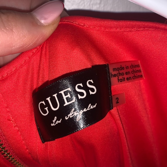 Guess - frilly bright orange dress - Picture 2 of 3